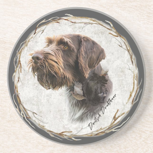 German Wirehaired Pointer      Coaster (Front)