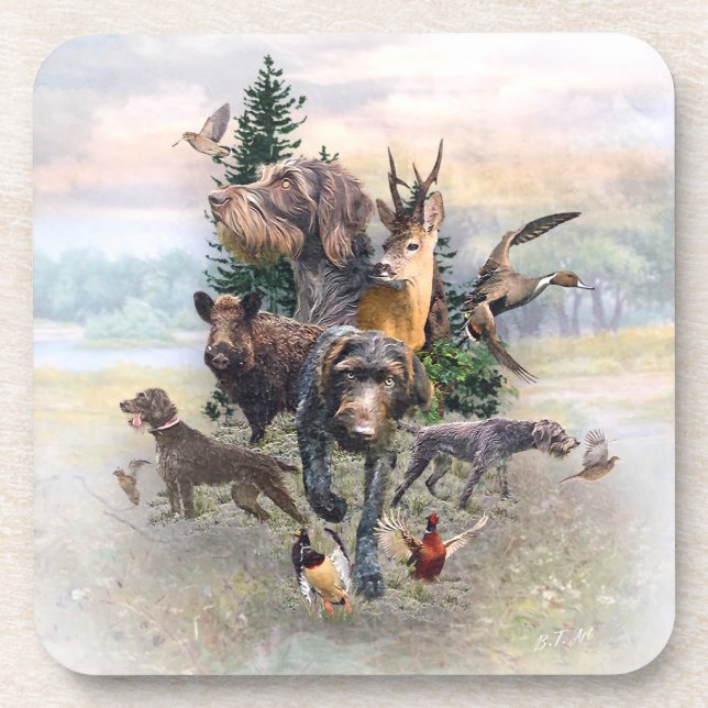 German Wirehaired Pointer   Coaster (Front)