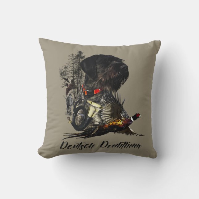 German Wirehaired Pointer  Cushion (Front)