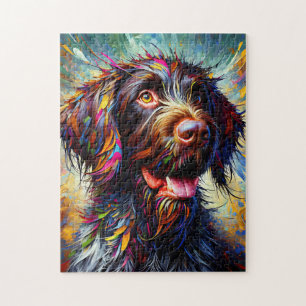 German Wirehaired Pointer Dog Acrylic Print Jigsaw Puzzle