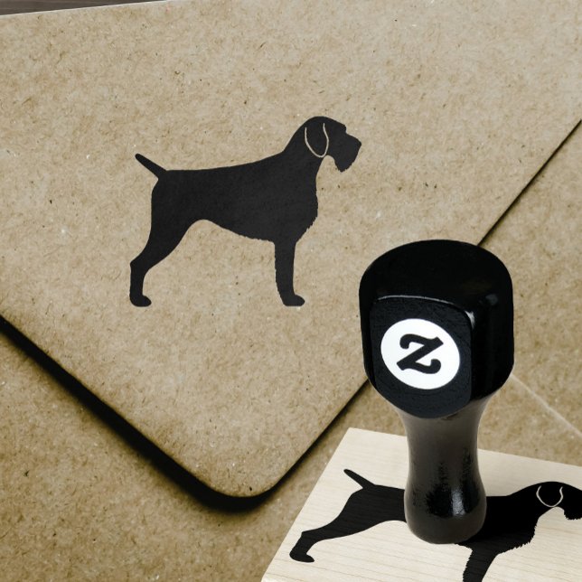 German Wirehaired Pointer Dog Breed Silhouette Rubber Stamp (Creator Uploaded)