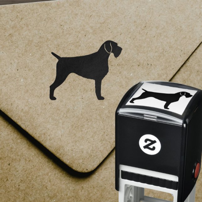 German Wirehaired Pointer Dog Breed Silhouette Self-inking Stamp (Creator Uploaded)