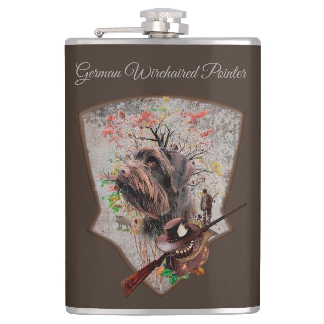 German Wirehaired Pointer    Flask (Front)