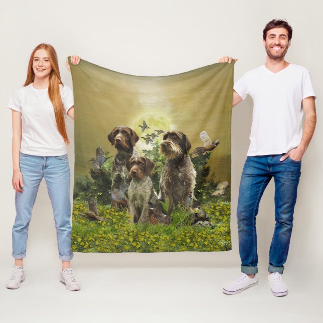  German Wirehaired Pointer  Fleece Blanket (In Situ)
