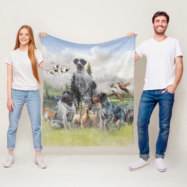  German Wirehaired Pointer Fleece Blanket (In Situ)