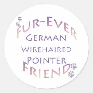 German Wirehaired Pointer Furever Classic Round Sticker