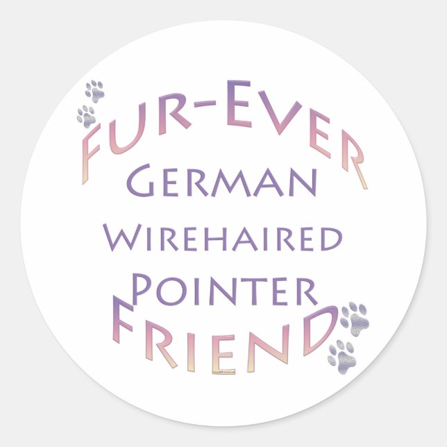 German Wirehaired Pointer Furever Classic Round Sticker (Front)