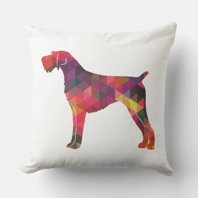 German Wirehaired Pointer Geo Silhouette Multi Cushion (Front)