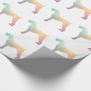 German Wirehaired Pointer Geo Silhouette Pastel Wrapping Paper