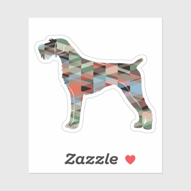 German Wirehaired Pointer Geo Silhouette Plaid (Sheet)