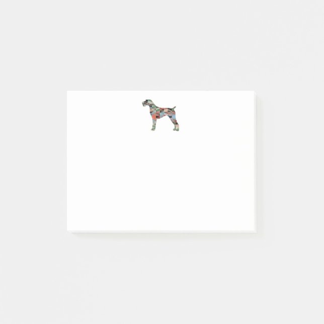 German Wirehaired Pointer Geo Silhouette Plaid Post-it Notes (Front)