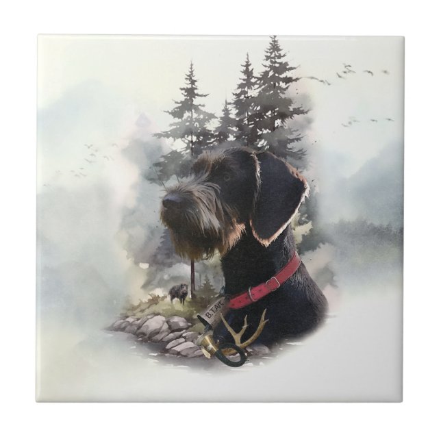 German Wirehaired Pointer, GWP Ceramic Tile (Front)