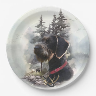 German Wirehaired Pointer, GWP Paper Plate