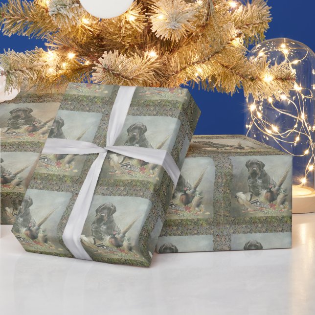 German Wirehaired Pointer, GWP Wrapping Paper (Holidays)
