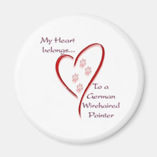 German Wirehaired Pointer Heart Belongs Magnet