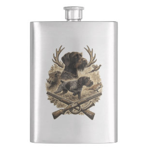 German Wirehaired Pointer Hip Flask