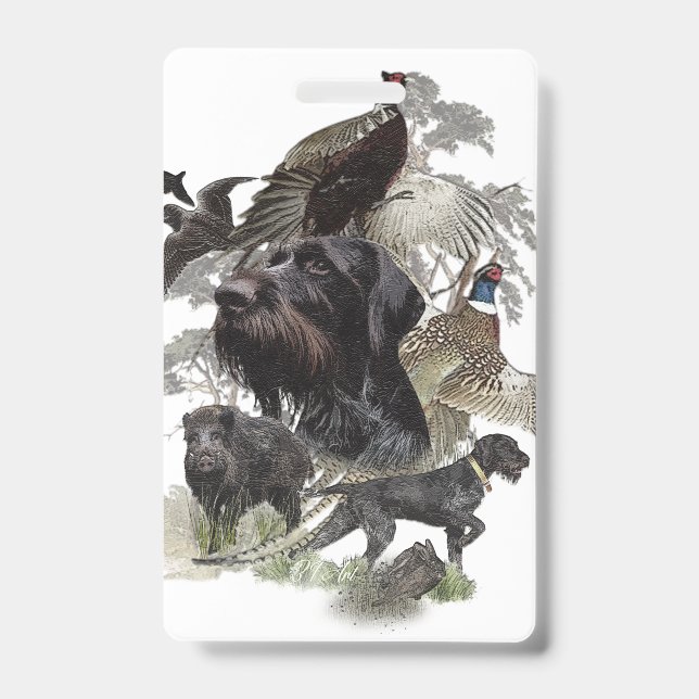 German Wirehaired Pointer  ID Badge (Front)