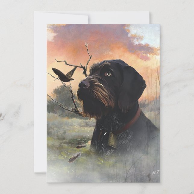 German Wirehaired Pointer Invitation (Front)