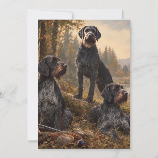 German Wirehaired Pointer Invitation (Front)