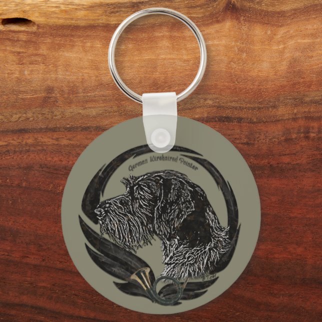 German Wirehaired Pointer   Key Ring (Back)