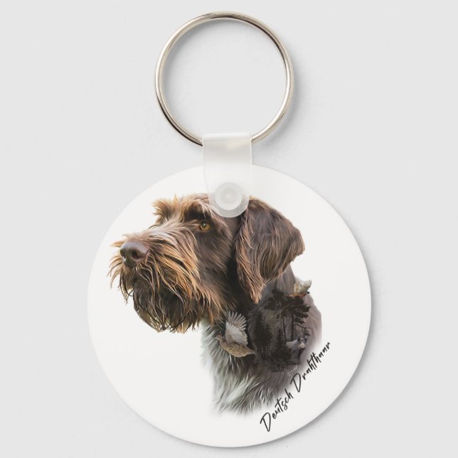 German Wirehaired Pointer    Key Ring (Front)
