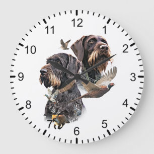 German Wirehaired Pointer Large Clock