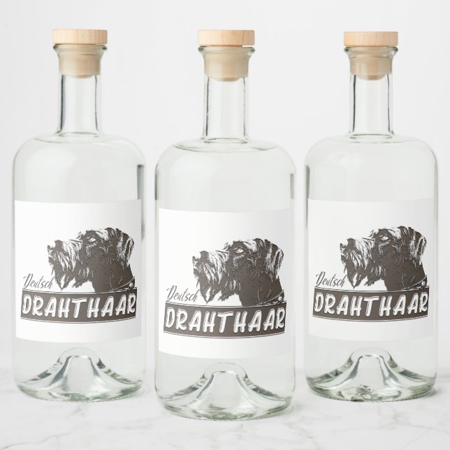  German Wirehaired Pointer Liquor Bottle Label (Bottles)