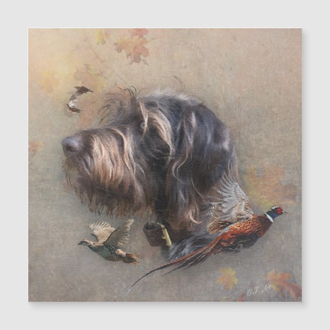 German Wirehaired Pointer   Magnetic Invitation (Front)