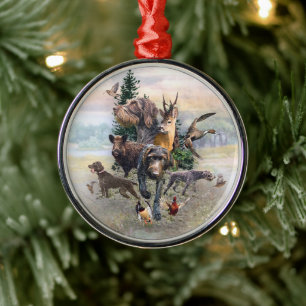 German Wirehaired Pointer Metal Ornament