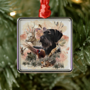 German Wirehaired Pointer Metal Ornament