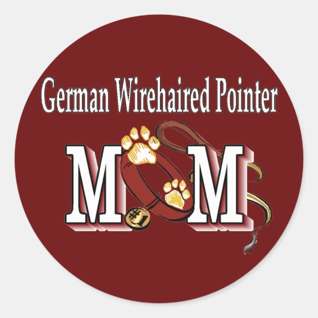German Wirehaired Pointer Mum Gifts Classic Round Sticker (Front)