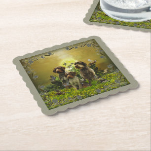  German Wirehaired Pointer  Paper Coaster