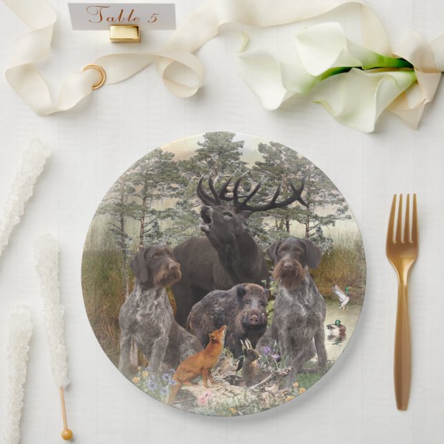  German Wirehaired Pointer    Paper Plate (Wedding)