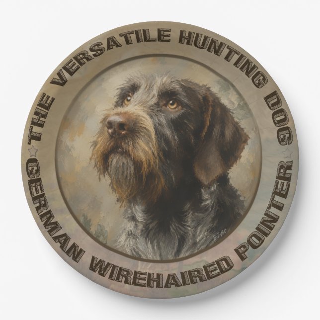 German Wirehaired Pointer Paper Plate (Front)