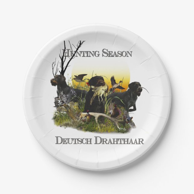  German Wirehaired Pointer     Paper Plate (Front)