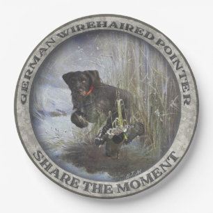 German Wirehaired Pointer Paper Plate