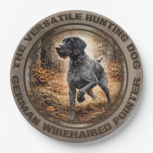 German Wirehaired Pointer Paper Plate