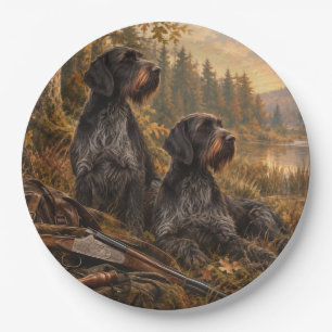 German Wirehaired Pointer Paper Plate