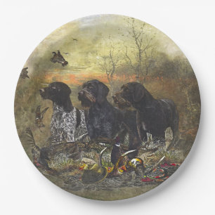 German Wirehaired Pointer Paper Plate