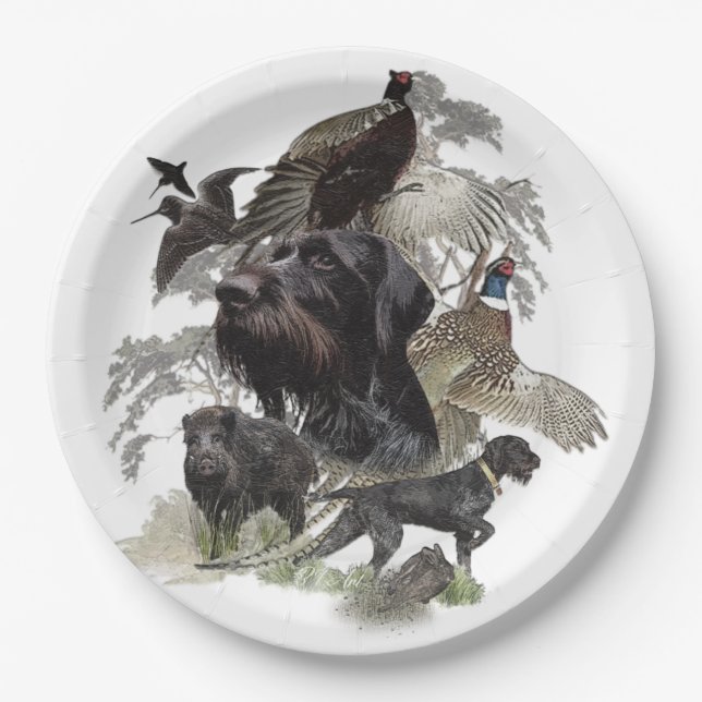  German Wirehaired Pointer     Paper Plate (Front)