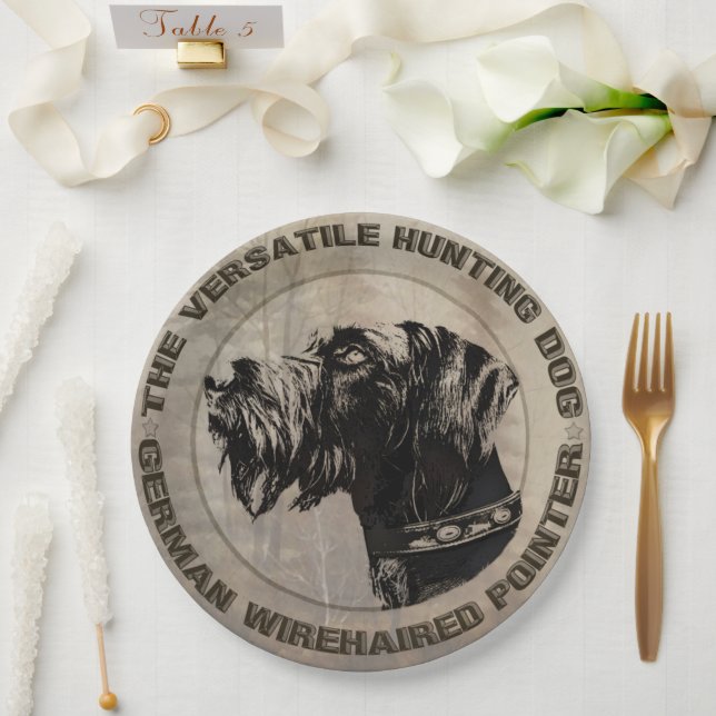 German Wirehaired Pointer   Paper Plates (Wedding)