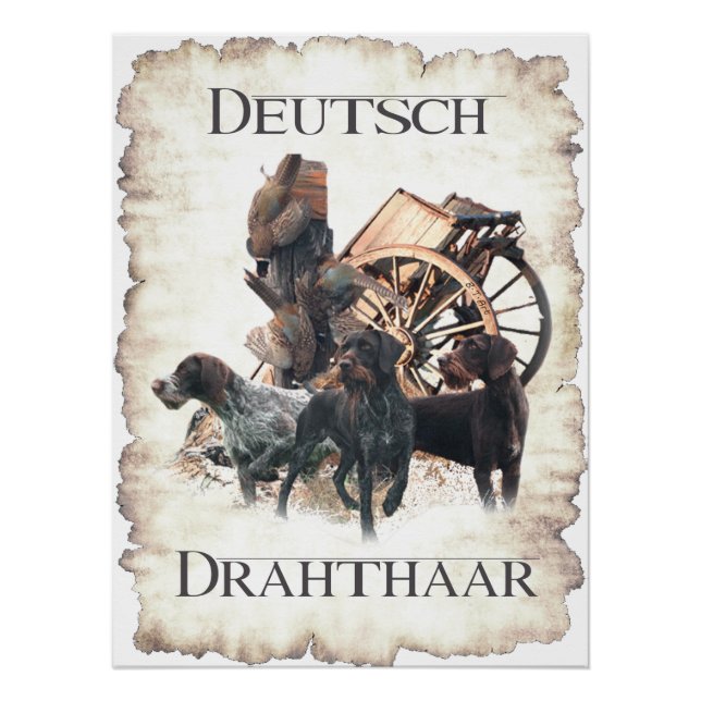 German Wirehaired Pointer Pedestal Sign Bath Towel (Front)