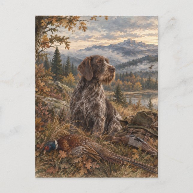German Wirehaired Pointer Postcard (Front)