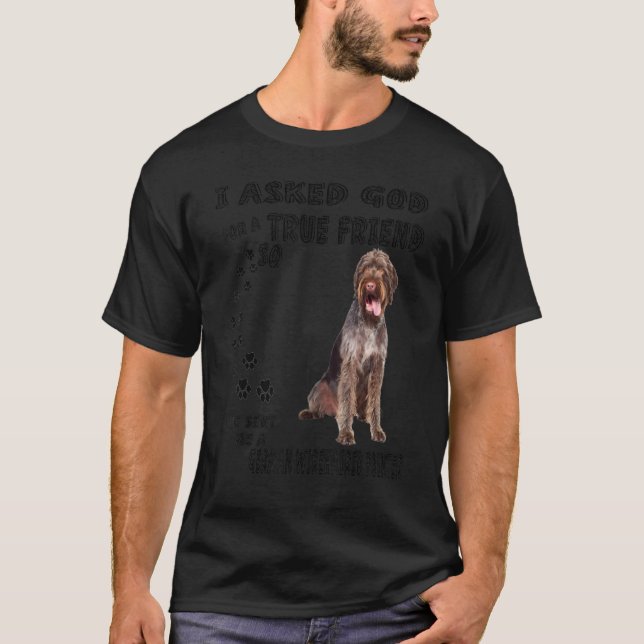 German Wirehaired Pointer Quote Mum Dad Print, Dra T-Shirt (Front)