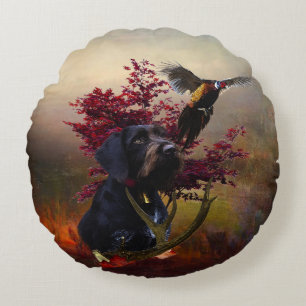  German Wirehaired Pointer     Round Cushion