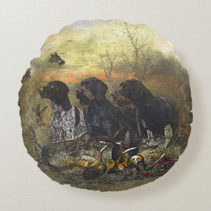 German Wirehaired Pointer Round Cushion