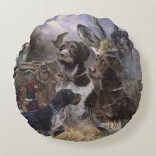  German Wirehaired Pointer Round Cushion