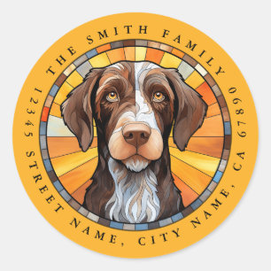 German Wirehaired Pointer Round Stickers
