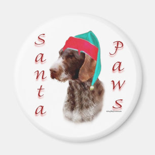 German Wirehaired Pointer Santa Paws Magnet