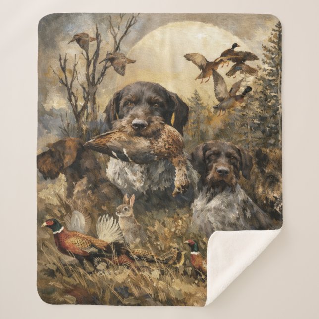 German Wirehaired Pointer   Sherpa Blanket (Front)